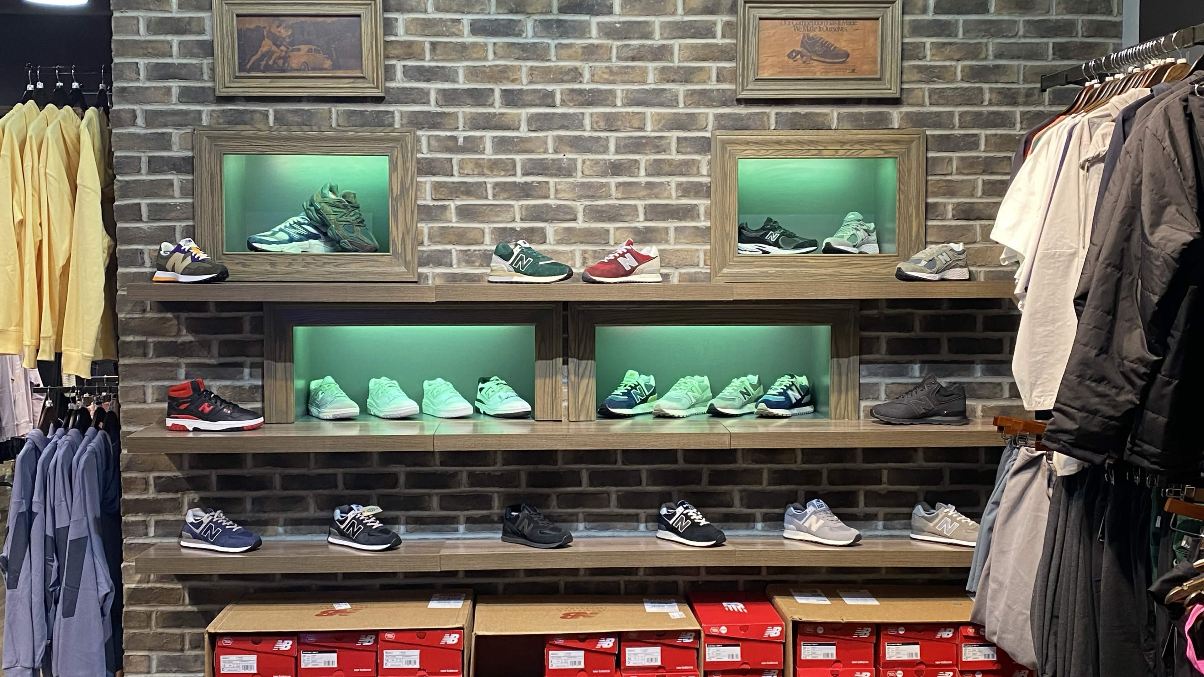 New Balance shoe wall