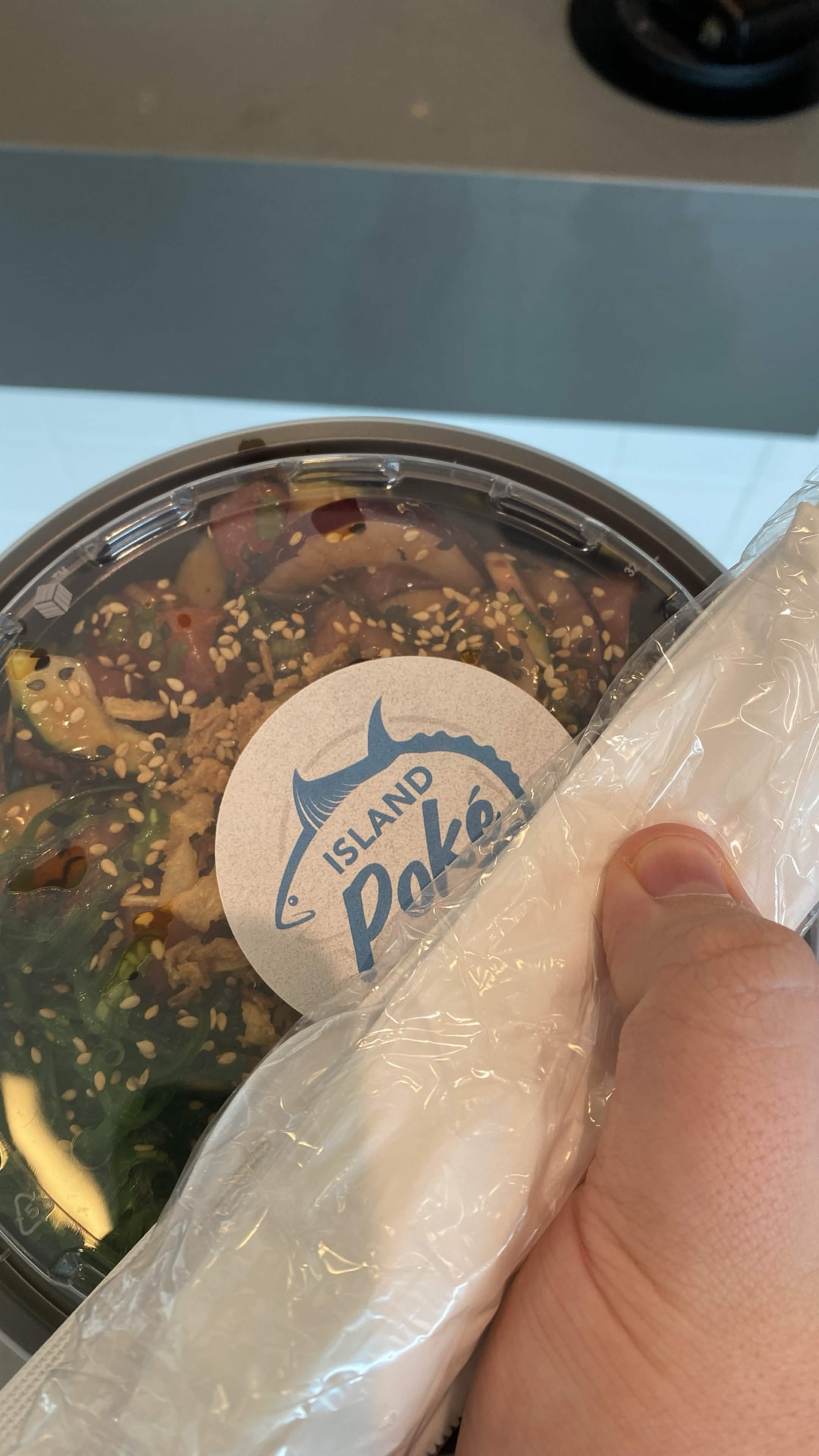 Island Poke branded bowl